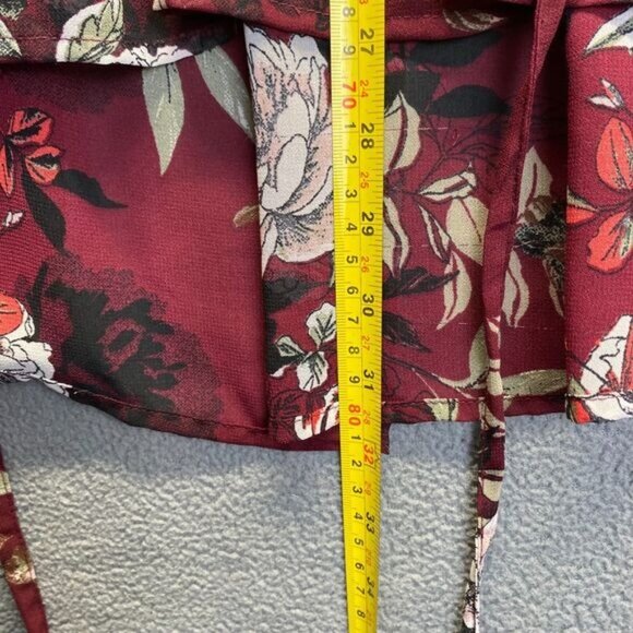 American Rag Tunic Blouse Top Womens Large  Red/Brown Floral Pattern 3/4 Sleeve - Picture 3 of 12